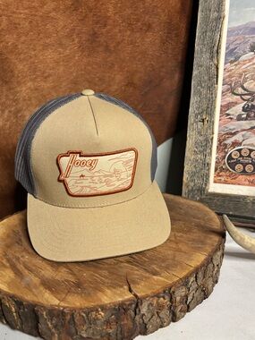Hooey Western Trucker Hat | Tan Gray Mesh Snapback Desert Patch Cap